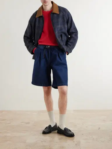 Monitaly Wide-Leg Pleated Denim Shorts - Men | Thumbnail 2 Monitaly Wide-Leg Pleated Denim Shorts - Men | Thumbnail 2