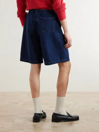 Monitaly Wide-Leg Pleated Denim Shorts - Men | Thumbnail 4 Monitaly Wide-Leg Pleated Denim Shorts - Men | Thumbnail 4