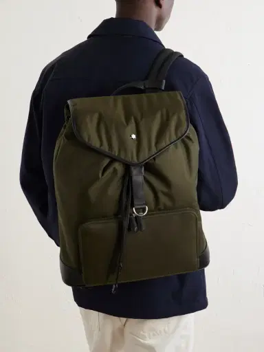 Montblanc Panorama Leather-Trimmed Shell Backpack - Men | Thumbnail 3