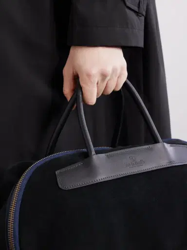 Bleu de Chauffe Sac Voyage Leather-Trimmed Suede Weekend Bag - Men | Thumbnail 4