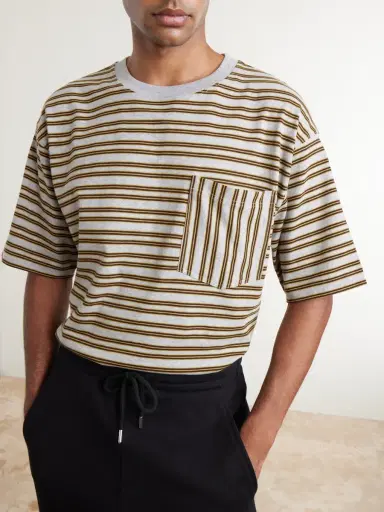 Dries Van Noten Heso Striped Cotton-Jersey T-Shirt - Men | Thumbnail 5