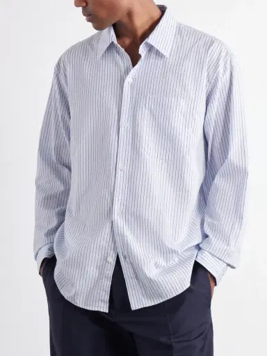 mfpen Distant Striped Cotton-Poplin Shirt - Men | Thumbnail 3 mfpen Distant Striped Cotton-Poplin Shirt - Men | Thumbnail 3