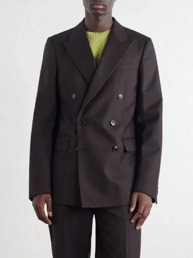 Dries Van Noten Double-Breasted Herringbone Wool Blazer - Men | Thumbnail 3