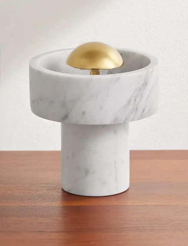Tom Dixon Stone Portable Marble and Gold-Tone LED Lamp - Men