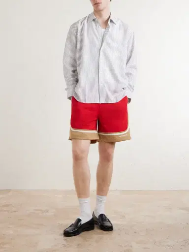 Aimé Leon Dore Novelty Straight-Leg Logo-Embroidered Mesh Drawstring Shorts - Men | Thumbnail 2 Aimé Leon Dore Novelty Straight-Leg Logo-Embroidered Mesh Drawstring Shorts - Men | Thumbnail 2