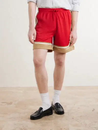 Aimé Leon Dore Novelty Straight-Leg Logo-Embroidered Mesh Drawstring Shorts - Men | Thumbnail 3 Aimé Leon Dore Novelty Straight-Leg Logo-Embroidered Mesh Drawstring Shorts - Men | Thumbnail 3