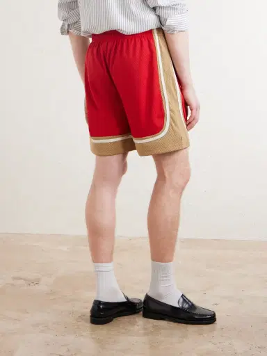 Aimé Leon Dore Novelty Straight-Leg Logo-Embroidered Mesh Drawstring Shorts - Men | Thumbnail 4 Aimé Leon Dore Novelty Straight-Leg Logo-Embroidered Mesh Drawstring Shorts - Men | Thumbnail 4