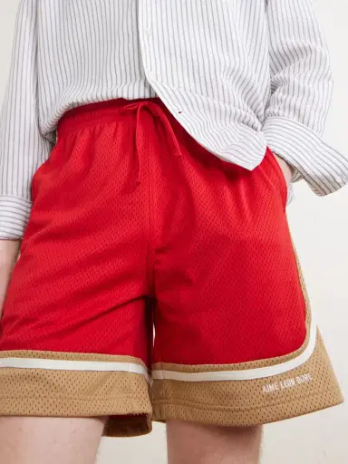 Aimé Leon Dore Novelty Straight-Leg Logo-Embroidered Mesh Drawstring Shorts - Men | Thumbnail 5 Aimé Leon Dore Novelty Straight-Leg Logo-Embroidered Mesh Drawstring Shorts - Men | Thumbnail 5