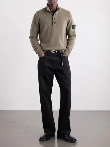 Stone Island Virgin Wool-Blend Polo Sweater - Men | Thumbnail 2 Stone Island Virgin Wool-Blend Polo Sweater - Men | Thumbnail 2