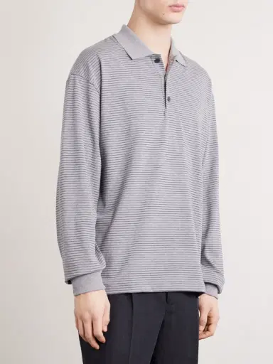 ATON Striped Suvin Cotton-Jersey Polo Shirt - Men | Thumbnail 3 ATON Striped Suvin Cotton-Jersey Polo Shirt - Men | Thumbnail 3