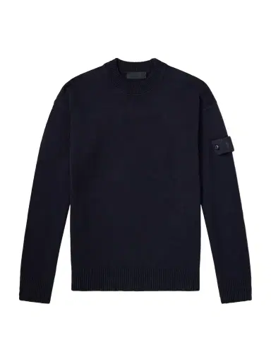 Stone Island Ghost Logo-Appliquéd Cotton and Cashmere-Blend Sweater - Men | Thumbnail 1 Stone Island Ghost Logo-Appliquéd Cotton and Cashmere-Blend Sweater - Men | Thumbnail 1