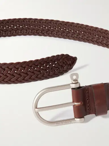 Bleu de Chauffe 3.5cm Woven Leather Belt - Men | Thumbnail 3 Bleu de Chauffe 3.5cm Woven Leather Belt - Men | Thumbnail 3