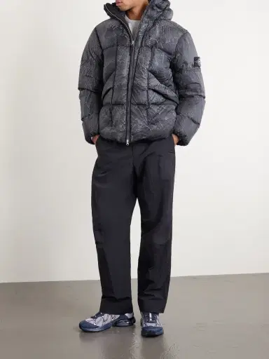 Stone Island Reflective Quilted Recycled-Nylon Tela Hooded Down Jacket - Men | Thumbnail 2 Stone Island Reflective Quilted Recycled-Nylon Tela Hooded Down Jacket - Men | Thumbnail 2