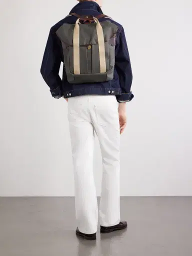 Bleu de Chauffe Chiloé Leather-Trimmed Waxed Cotton-Canvas Backpack - Men | Thumbnail 3
