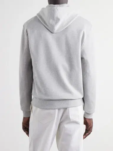 AMI PARIS Logo-Embroidered Cotton-Jersey Zip-Up Hoodie - Men | Thumbnail 4 AMI PARIS Logo-Embroidered Cotton-Jersey Zip-Up Hoodie - Men | Thumbnail 4