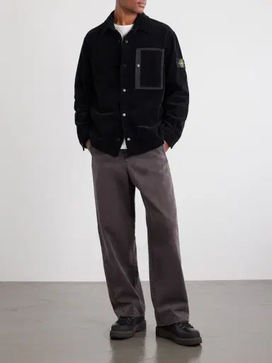 Stone Island Logo-Appliquéd Garment-Dyed Cotton-Corduroy Shirt - Men | Thumbnail 2 Stone Island Logo-Appliquéd Garment-Dyed Cotton-Corduroy Shirt - Men | Thumbnail 2
