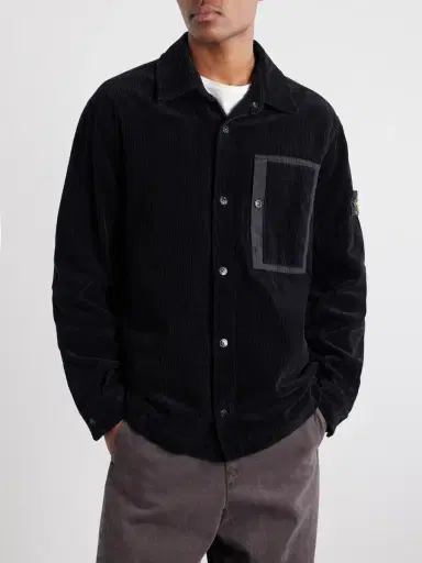 Stone Island Logo-Appliquéd Garment-Dyed Cotton-Corduroy Shirt - Men | Thumbnail 3 Stone Island Logo-Appliquéd Garment-Dyed Cotton-Corduroy Shirt - Men | Thumbnail 3