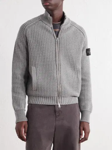 Stone Island Mineral-Dyed Cotton Zip-Up Sweater - Men | Thumbnail 3
