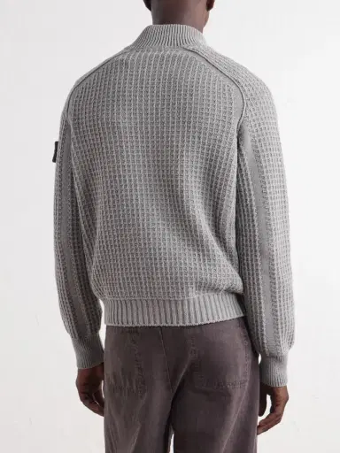 Stone Island Mineral-Dyed Cotton Zip-Up Sweater - Men | Thumbnail 4