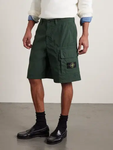 Stone Island Straight-Leg Organic Cotton-Canvas Cargo Shorts - Men | Thumbnail 3 Stone Island Straight-Leg Organic Cotton-Canvas Cargo Shorts - Men | Thumbnail 3