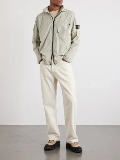 Stone Island Logo-Appliquéd Garment-Dyed Shell Jacket - Men | Thumbnail 2 Stone Island Logo-Appliquéd Garment-Dyed Shell Jacket - Men | Thumbnail 2
