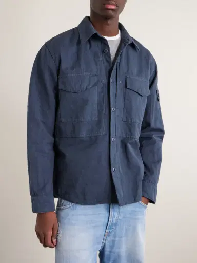Stone Island STONE ISLAND GHOST Garment-Dyed Cotton and Linen-Canvas Overshirt - Men | Thumbnail 3 Stone Island STONE ISLAND GHOST Garment-Dyed Cotton and Linen-Canvas Overshirt - Men | Thumbnail 3