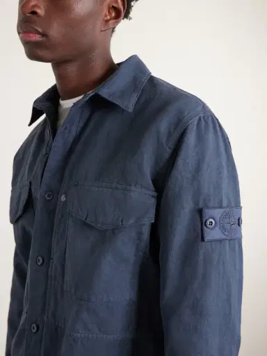 Stone Island STONE ISLAND GHOST Garment-Dyed Cotton and Linen-Canvas Overshirt - Men | Thumbnail 5 Stone Island STONE ISLAND GHOST Garment-Dyed Cotton and Linen-Canvas Overshirt - Men | Thumbnail 5