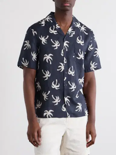 Onia Camp-Collar Printed Linen and Lyocell-Blend Shirt - Men | Thumbnail 3
