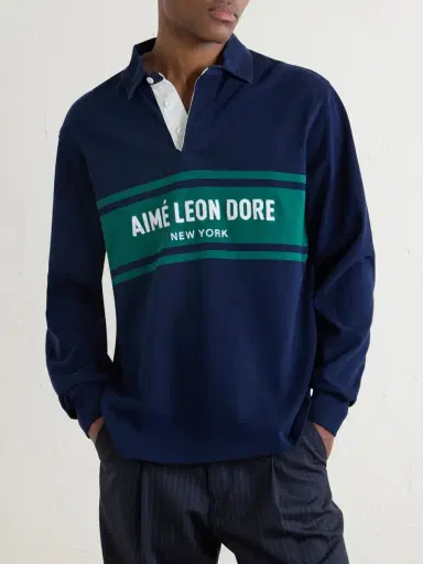 Aimé Leon Dore Logo-Embroidered Cotton-Jersey Polo Sweater - Men | Thumbnail 3 Aimé Leon Dore Logo-Embroidered Cotton-Jersey Polo Sweater - Men | Thumbnail 3