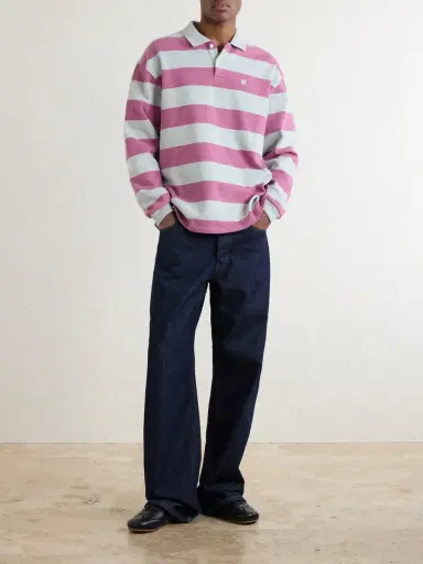 Aimé Leon Dore Striped Cotton-Jersey Polo Sweater - Men | Thumbnail 2 Aimé Leon Dore Striped Cotton-Jersey Polo Sweater - Men | Thumbnail 2