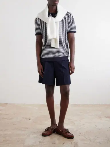 Onia Striped Textured-Cotton Polo Shirt - Men | Thumbnail 2