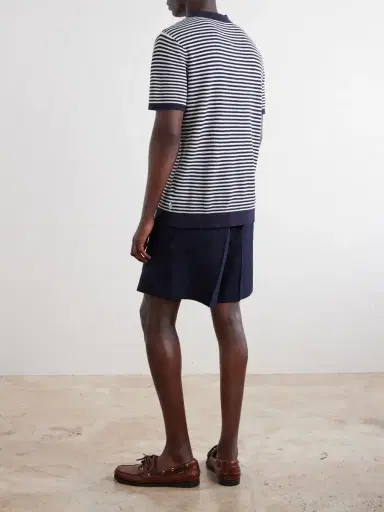 Onia Striped Textured-Cotton Polo Shirt - Men | Thumbnail 4