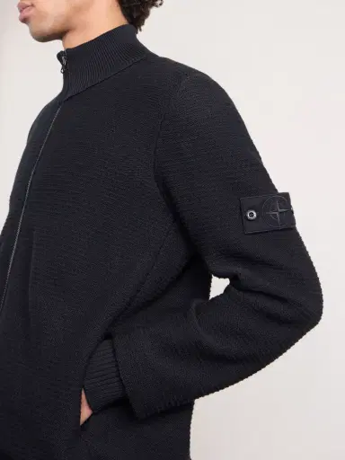 Stone Island STONE ISLAND GHOST Cotton and Cashmere-Blend Zip-Up Cardigan - Men | Thumbnail 4