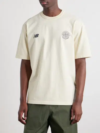Stone Island New Balance Logo-Print Cotton-Jersey T-Shirt - Men | Thumbnail 3