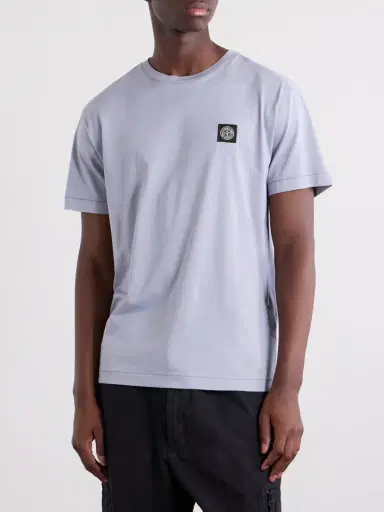 Stone Island Logo-Appliquéd Garment-Dyed Cotton-Jersey T-Shirt - Men | Thumbnail 3 Stone Island Logo-Appliquéd Garment-Dyed Cotton-Jersey T-Shirt - Men | Thumbnail 3