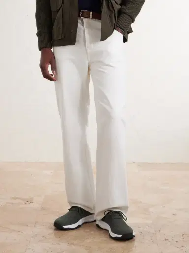Berluti Shadow Logo-Embroidered Leather-Trimmed Stretch-Knit Sneakers - Men | Thumbnail 2