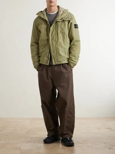 Stone Island Garment-Dyed Padded Crinkled Warp Rib Nylon-TC Hooded Jacket - Men | Thumbnail 2