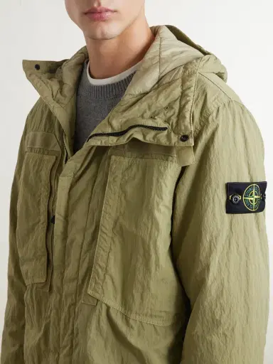 Stone Island Garment-Dyed Padded Crinkled Warp Rib Nylon-TC Hooded Jacket - Men | Thumbnail 5