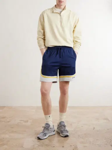 Aimé Leon Dore Novelty Straight-Leg Logo-Embroidered Mesh Drawstring Shorts - Men | Thumbnail 2 Aimé Leon Dore Novelty Straight-Leg Logo-Embroidered Mesh Drawstring Shorts - Men | Thumbnail 2