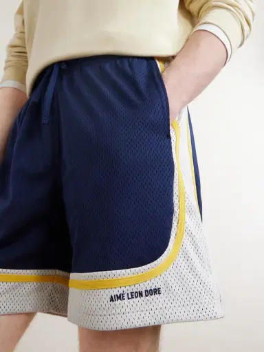 Aimé Leon Dore Novelty Straight-Leg Logo-Embroidered Mesh Drawstring Shorts - Men | Thumbnail 4 Aimé Leon Dore Novelty Straight-Leg Logo-Embroidered Mesh Drawstring Shorts - Men | Thumbnail 4