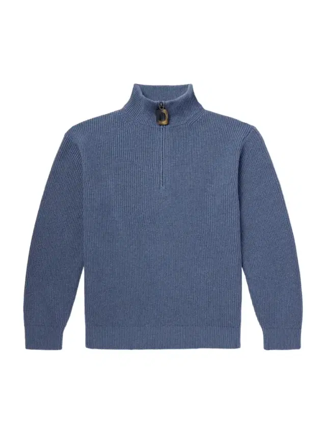 Ribbed Wool and Cotton-Blend Half-Zip Turtleneck Sweater - Men Ribbed Wool and Cotton-Blend Half-Zip Turtleneck Sweater - Men
