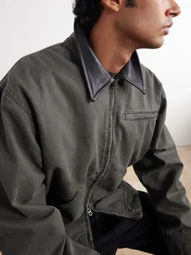 rag & bone Leather-Trimmed Cotton-Canvas Jacket - Men | Thumbnail 5