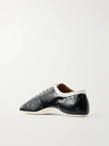 Dries Van Noten Glossed Leather Sneakers - Men | Thumbnail 4