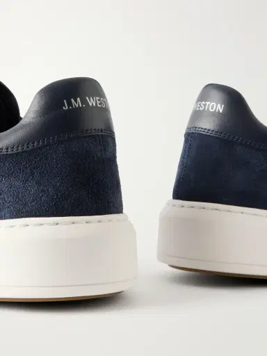 J.M. Weston On Time Leather-Trimmed Suede Sneakers - Men | Thumbnail 5
