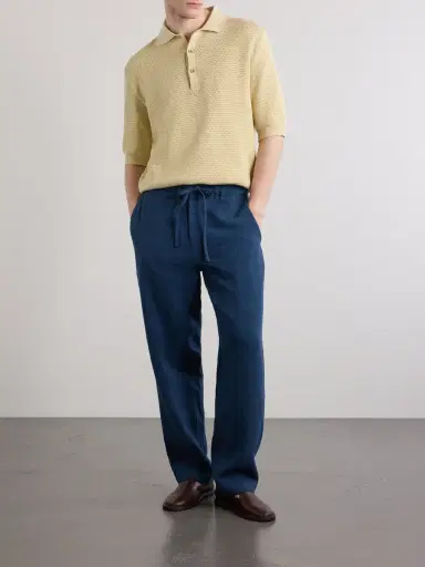 De Bonne Facture Lounge Straight-Leg Linen and Wool-Blend Suit Trousers - Men | Thumbnail 2