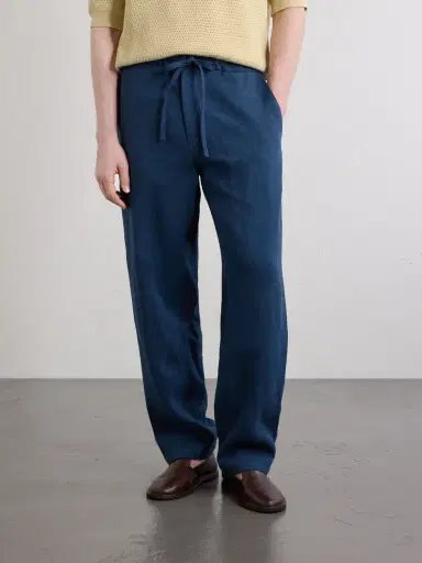 De Bonne Facture Lounge Straight-Leg Linen and Wool-Blend Suit Trousers - Men | Thumbnail 3