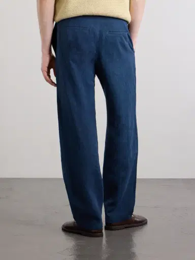 De Bonne Facture Lounge Straight-Leg Linen and Wool-Blend Suit Trousers - Men | Thumbnail 4