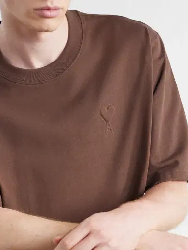 AMI PARIS Logo-Embroidered Cotton-Jersey T-Shirt - Men | Thumbnail 5 AMI PARIS Logo-Embroidered Cotton-Jersey T-Shirt - Men | Thumbnail 5