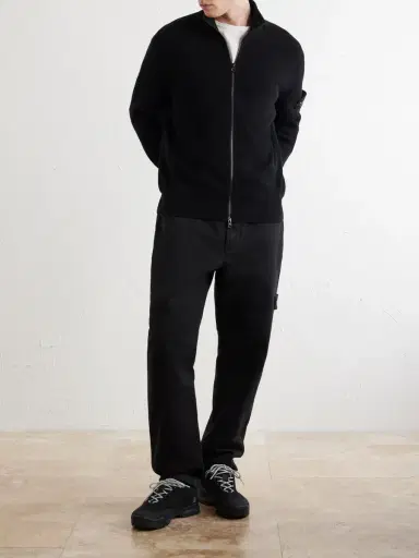 Stone Island Logo-Appliquéd Straight-Leg Herringbone Cotton Trousers - Men | Thumbnail 2 Stone Island Logo-Appliquéd Straight-Leg Herringbone Cotton Trousers - Men | Thumbnail 2