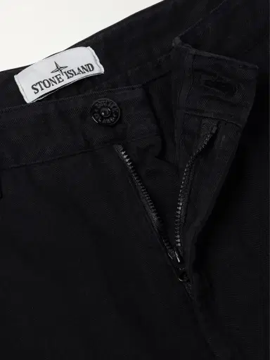 Stone Island Logo-Appliquéd Straight-Leg Herringbone Cotton Trousers - Men | Thumbnail 6 Stone Island Logo-Appliquéd Straight-Leg Herringbone Cotton Trousers - Men | Thumbnail 6